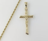 Plated Cross 3mm Rope/Braided Chain Necklace