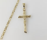 Plated Cross 4mm Star Chain Necklace