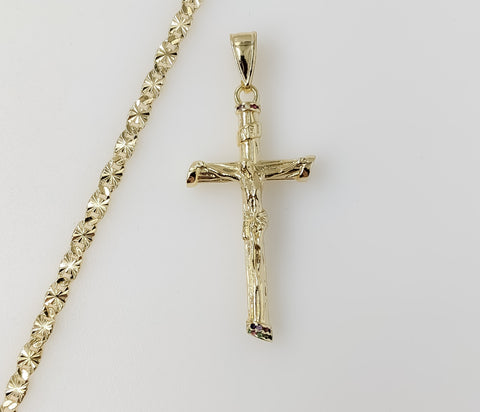 Plated Cross 4mm Star Chain Necklace