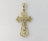 Plated Tri-Color Cross Pendant