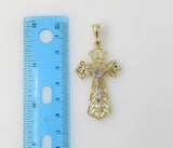 Plated Tri-Color Cross Pendant