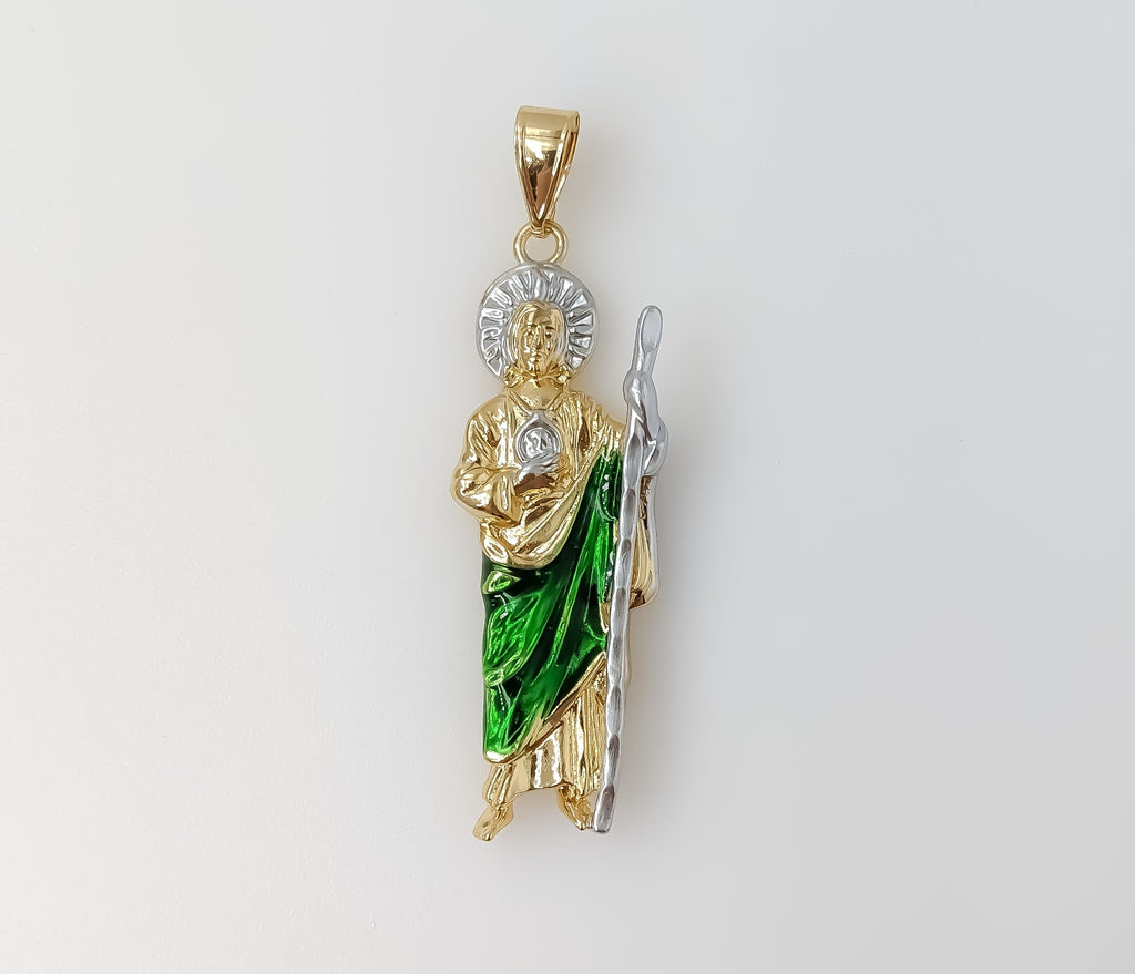 Plated Medium Multicolor Saint Jude Thaddaeus Pendant
