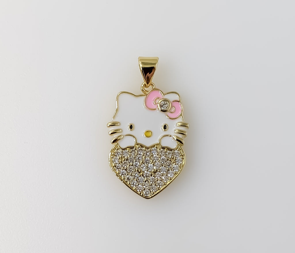Plated Multicolor Dainty Hello Kitty Pendant
