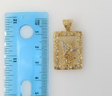 Plated Small Tri-Color Archangel Saint Michael Pendant