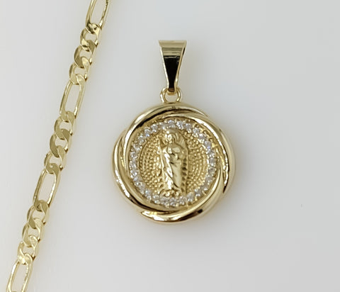 Plated Dainty Saint Jude 3mm Figaro Chain Necklace