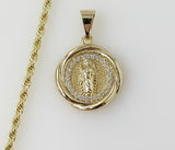 Plated Dainty Saint Jude 2mm Rope/Braided Chain Necklace