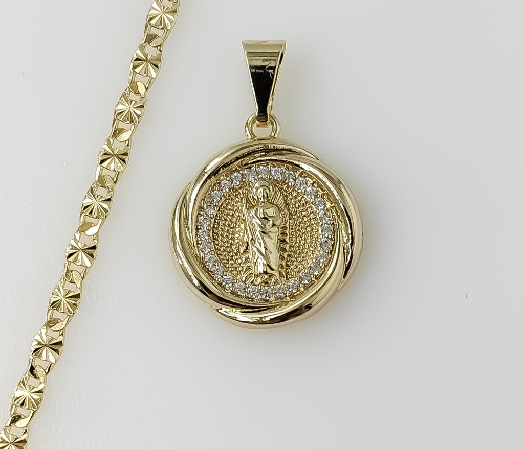 Plated Dainty Saint Jude 3mm Star Chain Necklace