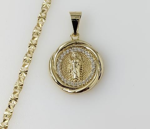 Plated Dainty Saint Jude 3mm Star Chain Necklace