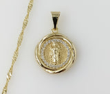 Plated Dainty Saint Jude 14K Twist Chain Necklace