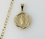 Plated Dainty Saint Jude 14K 3mm Cuban Chain Necklace