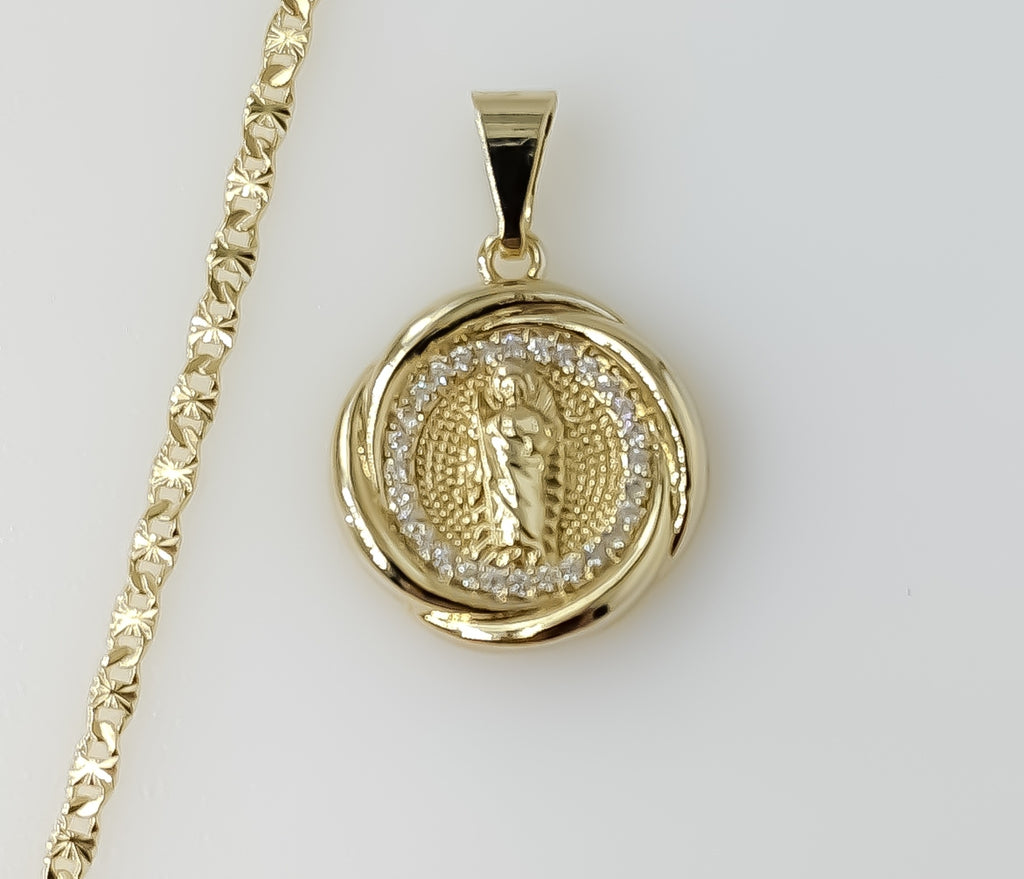Plated Dainty Saint Jude 2.5mm Star Chain Necklace