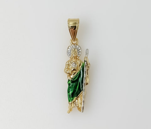 Plated Small Multicolor Saint Jude Thaddaeus Pendant