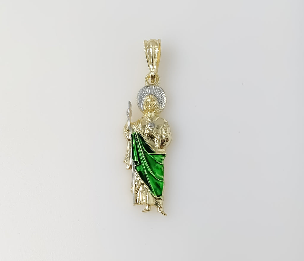 Plated Small Multicolor Saint Jude Thaddaeus Pendant