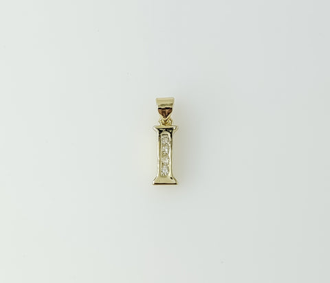 Plated Dainty Letter Initial "I" Pendant
