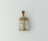 Plated Tri-Color Jesus Pendant