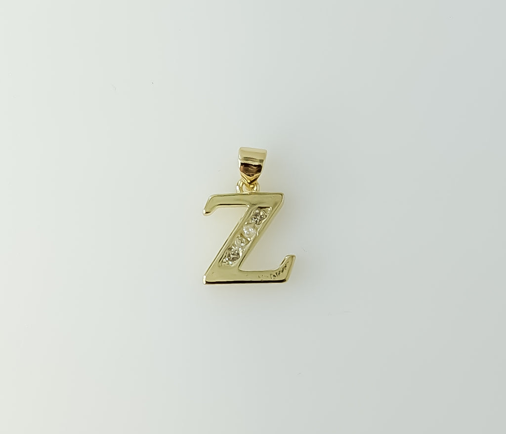 Plated Dainty Letter Initial "Z" Pendant