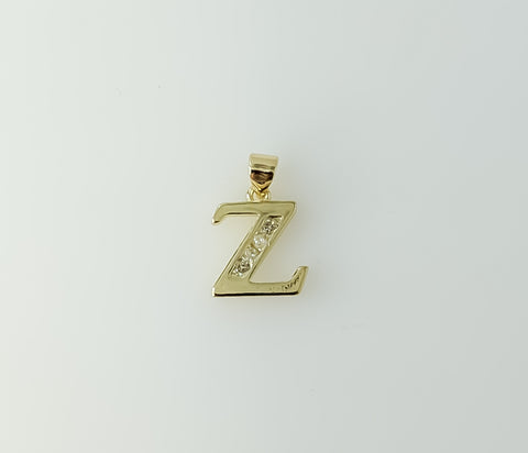 Plated Dainty Letter Initial "Z" Pendant