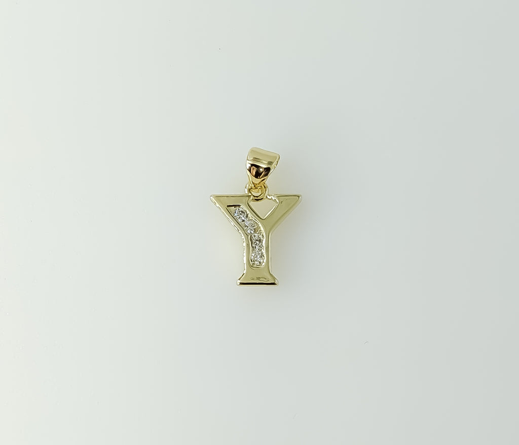 Plated Dainty Letter Initial "Y" Pendant