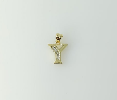 Plated Dainty Letter Initial "Y" Pendant