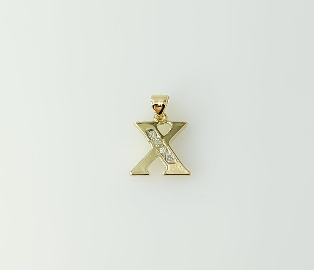 Plated Dainty Letter Initial "X" Pendant
