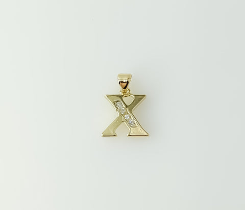 Plated Dainty Letter Initial "X" Pendant