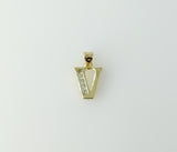 Plated Dainty Letter Initial "V" Pendant
