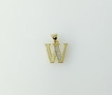 Plated Dainty Letter Initial "W" Pendant