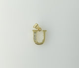 Plated Dainty Letter Initial "U" Pendant