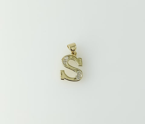 Plated Dainty Letter Initial "S" Pendant
