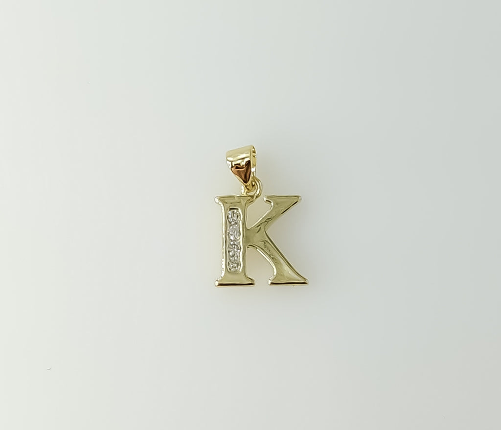 Plated Dainty Letter Initial "K" Pendant