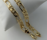 Plated 7mm 14K Diamond Cut Figaro Chain