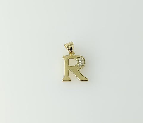 Plated Dainty Letter Initial "R" Pendant