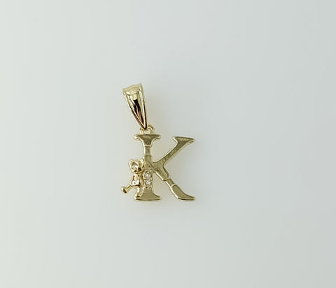 Plated Dainty Letter Initial "K" Pendant