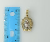 Plated Tri-Color Virgin Mary Pendant