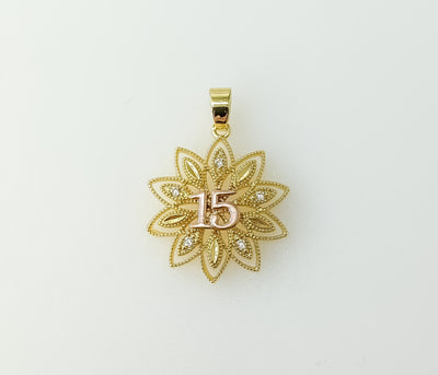 Dainty Multicolor My 15 Quinceanera Pendant Plated Sweet Fifteen Birthday Gift