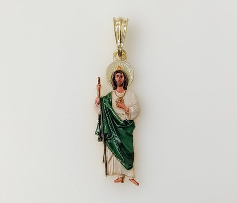 St Jude Trendy Patron Saint of Miracles Small Multicolor Plated Pendant