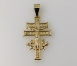 Blessed Holy Cross of Caravaca with Angels Plated Pendant Devotion