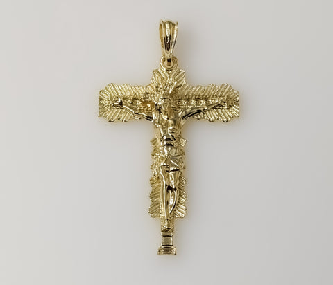 Large Crucifix Jesus Cross Plated Pendant Catholic Gift for Man