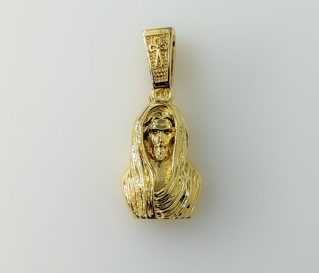 Plated Small Jesus Head with Robe Christ Pendant