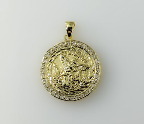 Saint Michael Archangel Small Golden Plated Medal Pendant Catholic Charm