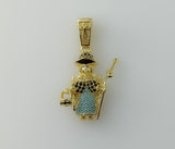 Plated Holy Infant of Atocha Pendant Blinged Religious Charm