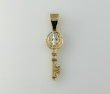Plated Dainty Multicolor Saint Benedict Key Pendant Saints Patron Charm