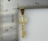 Plated Dainty Multicolor Saint Benedict Key Pendant Saints Patron Charm