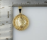 Plated Virgin Mary Medallion Round Pendant Our Lady Catholic Charm