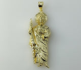 Men's Saint Jude Hip Hop Golden Plated Religious Catholic Pendant