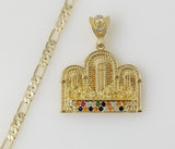Plated The Last Supper 4mm 14K Diamond Cut Figaro Chain Necklace