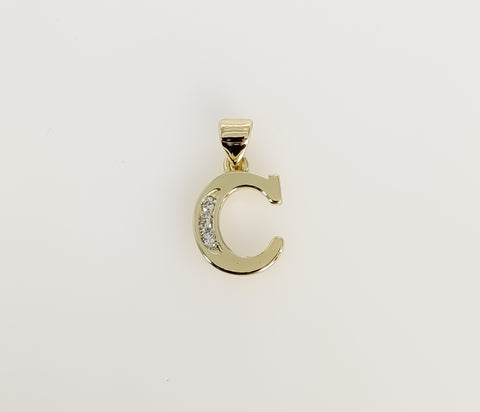 Plated Letter Initial "C" Pendant