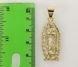 Plated Virgin Mary 4mm 14K Diamond Figaro Chain Necklace