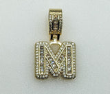 Plated Bling Letter "M" Pendant