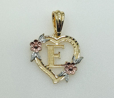 Plated Tri-Color Heart Letter 